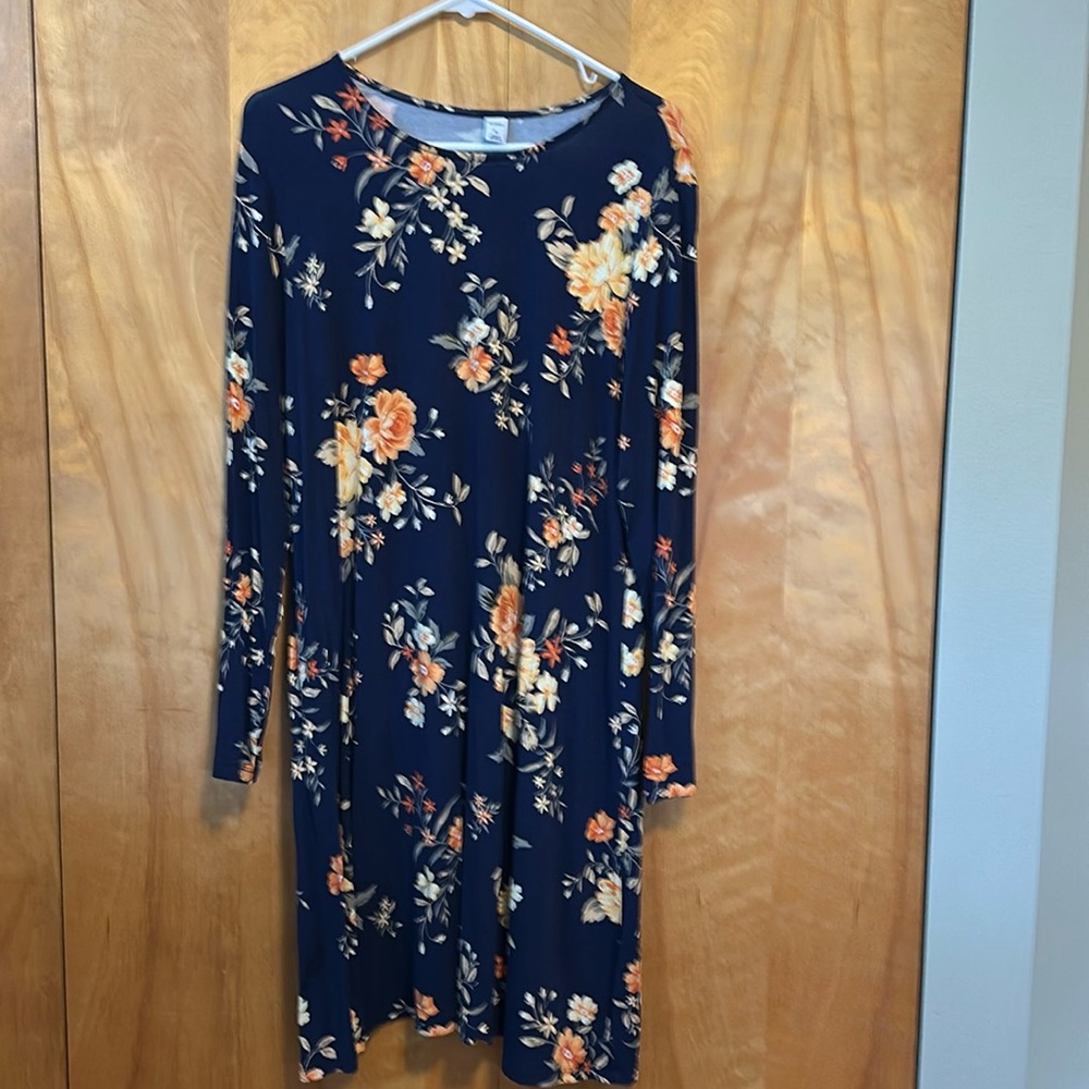 Old Navy Orange Long Sleeve Dress